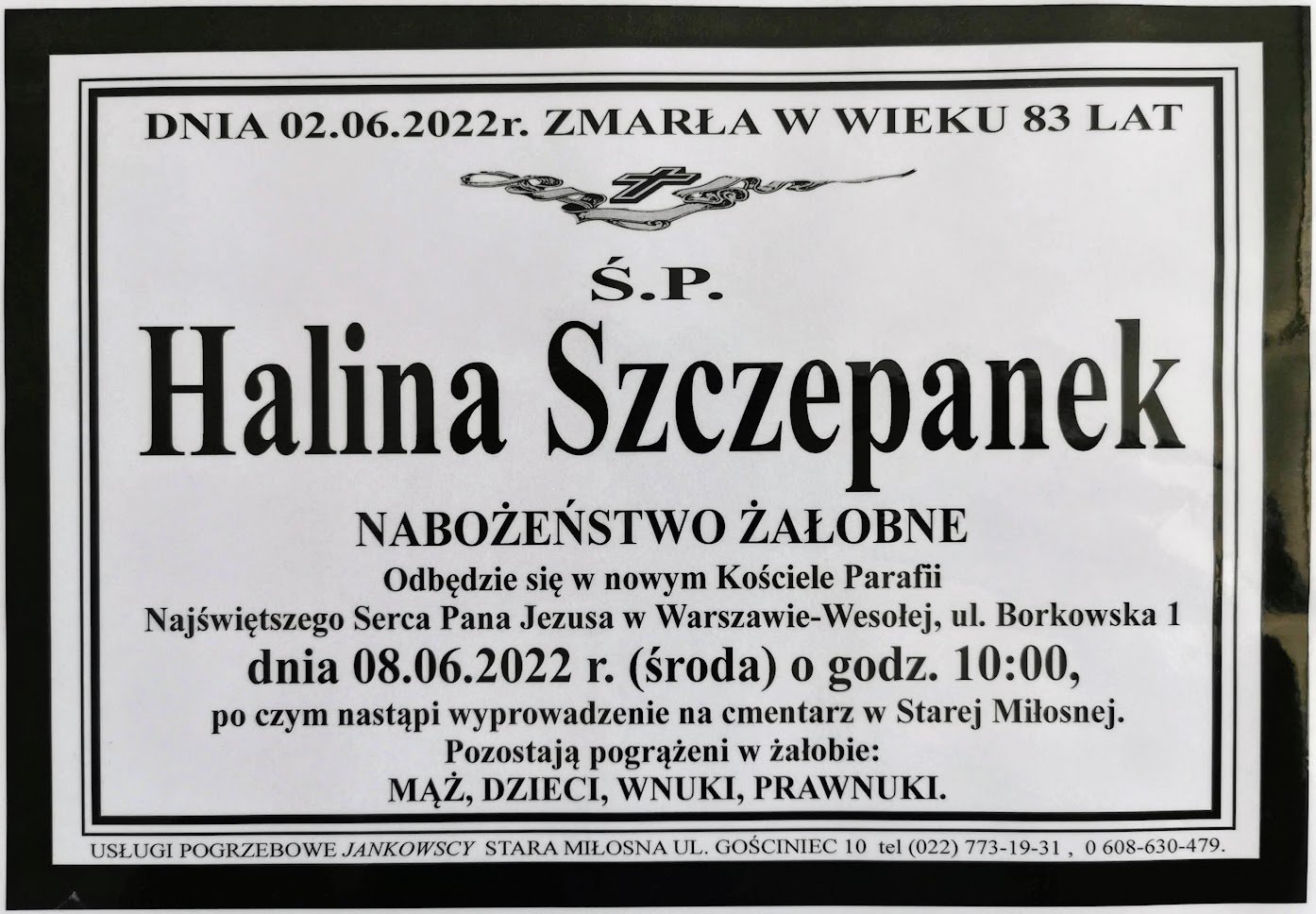 Ś. P. Halina Szczepanek