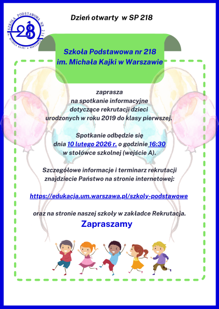 Rekrutacja do klas 1 - Dzień Otwarty